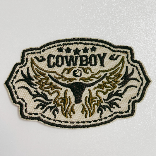 3" Cowboy - Embroidered Hat Patch