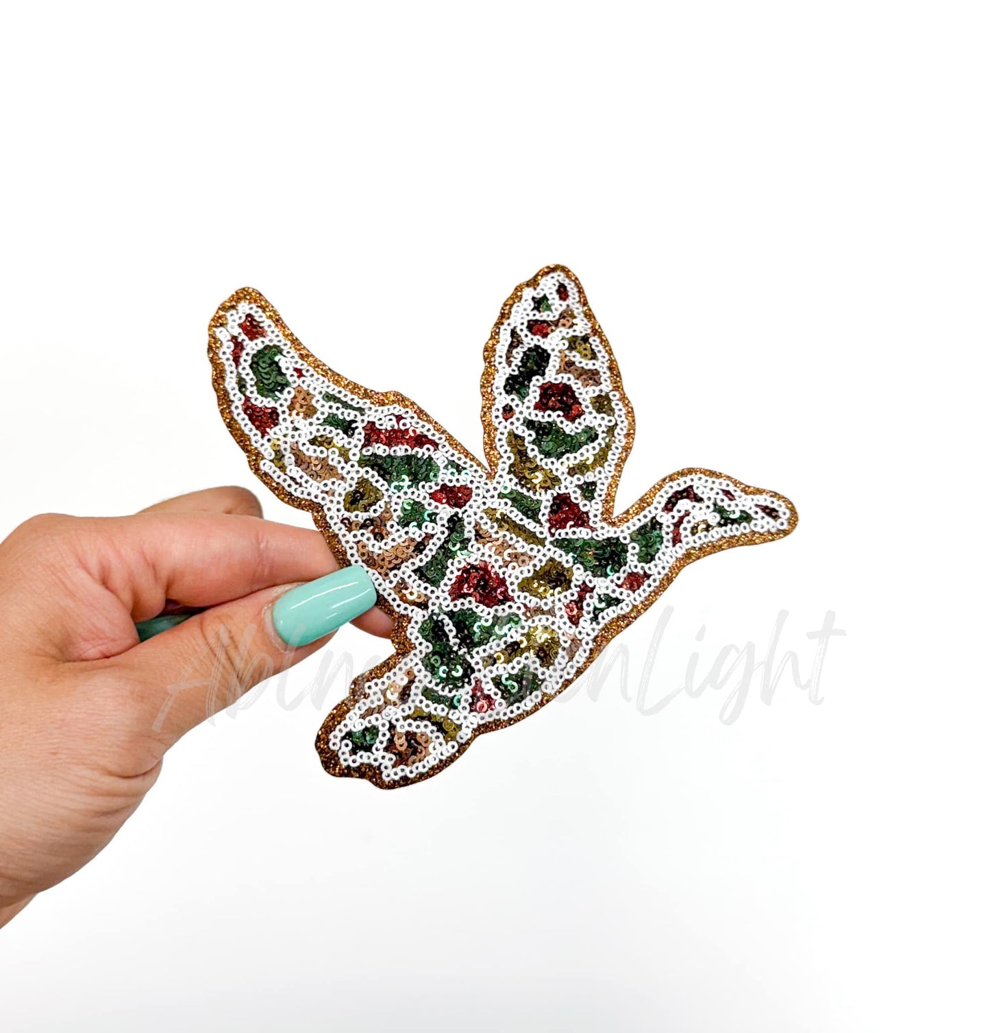 Camo Mallard Duck Hunting Sequins Patch - Small