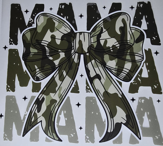 DTF Deer Hunt - "MAMA" phrase with Camo Hairbow