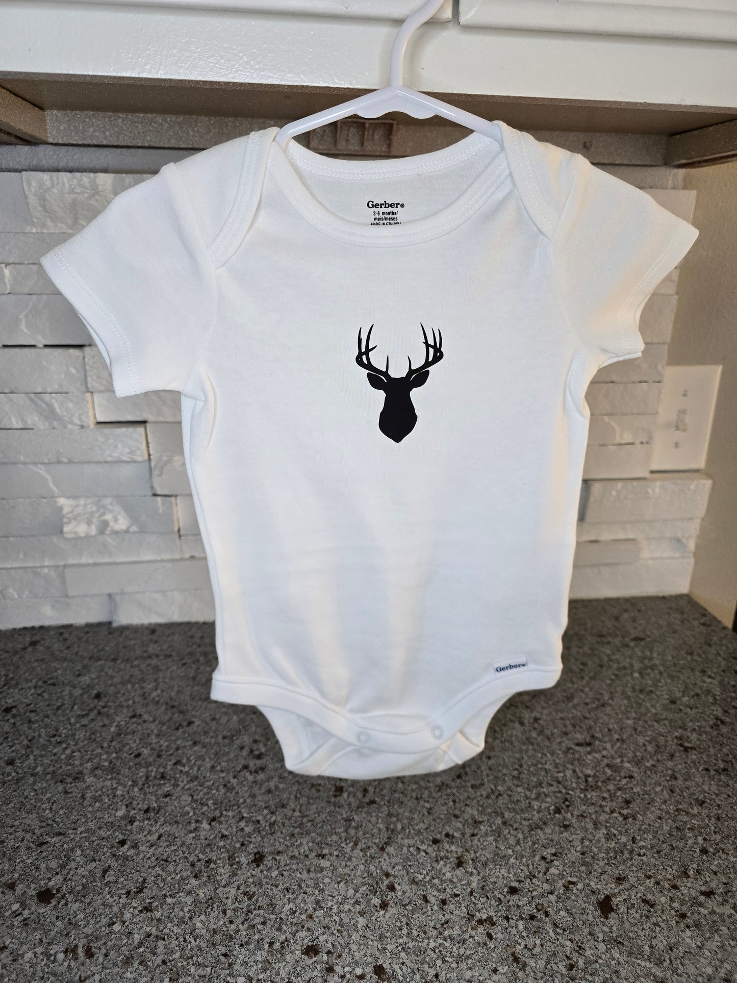 Custom Made - Buck Mount Silhouette (Gerber 3-6 Month Onesie)