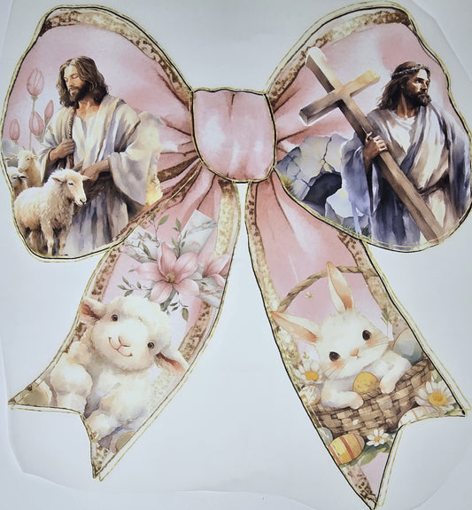 DTF Easter graphic - Hairbow with Jesus graphics