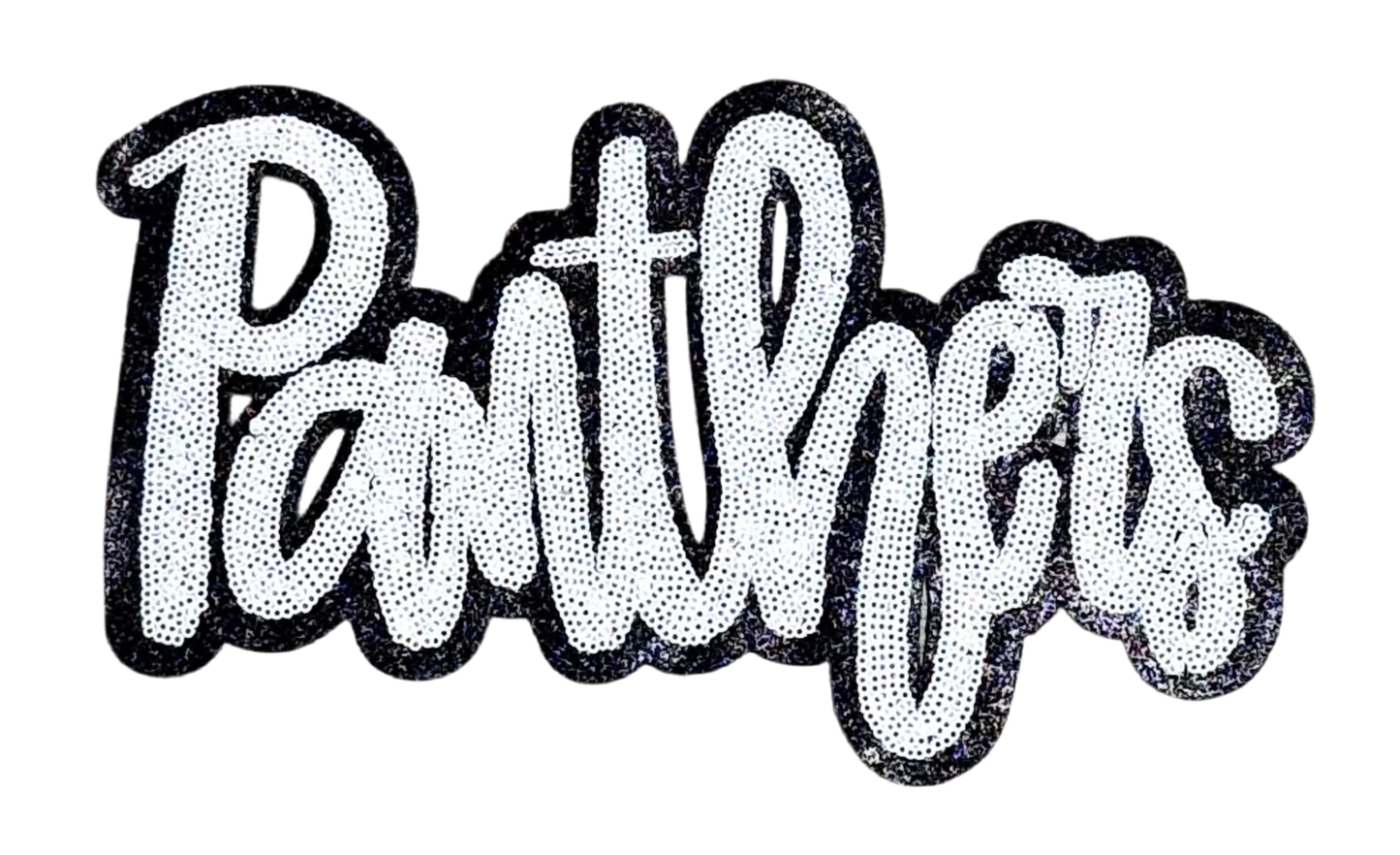 Panthers  Patch, Sequin Patch, Football Patch, Panthers Game Day Sequin Patch,  DIY, Iron on Patch, Black glitter backing
