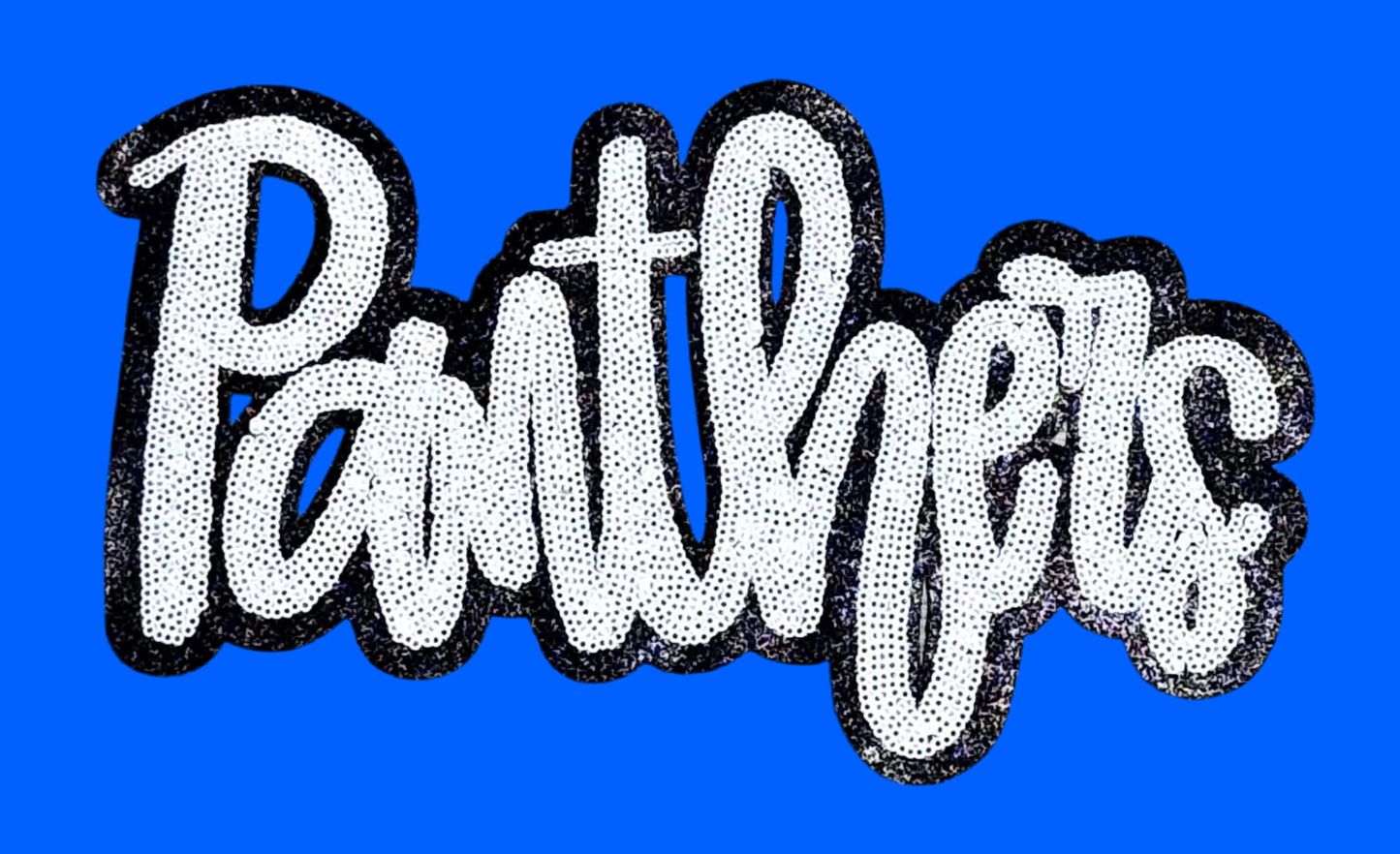 Panthers  Patch, Sequin Patch, Football Patch, Panthers Game Day Sequin Patch,  DIY, Iron on Patch, Black glitter backing