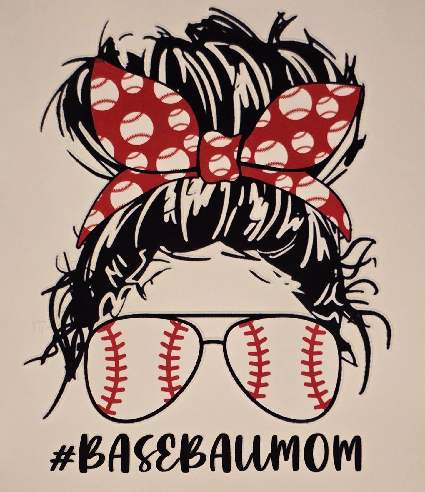 DTF Baseball "#BASEBALLMOM" Hair Bun & Sunglasses