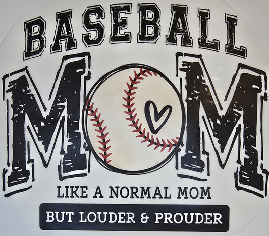 DTF Baseball "Baseball Mom Like a normal Mom but Louder and Prouder" Graphic