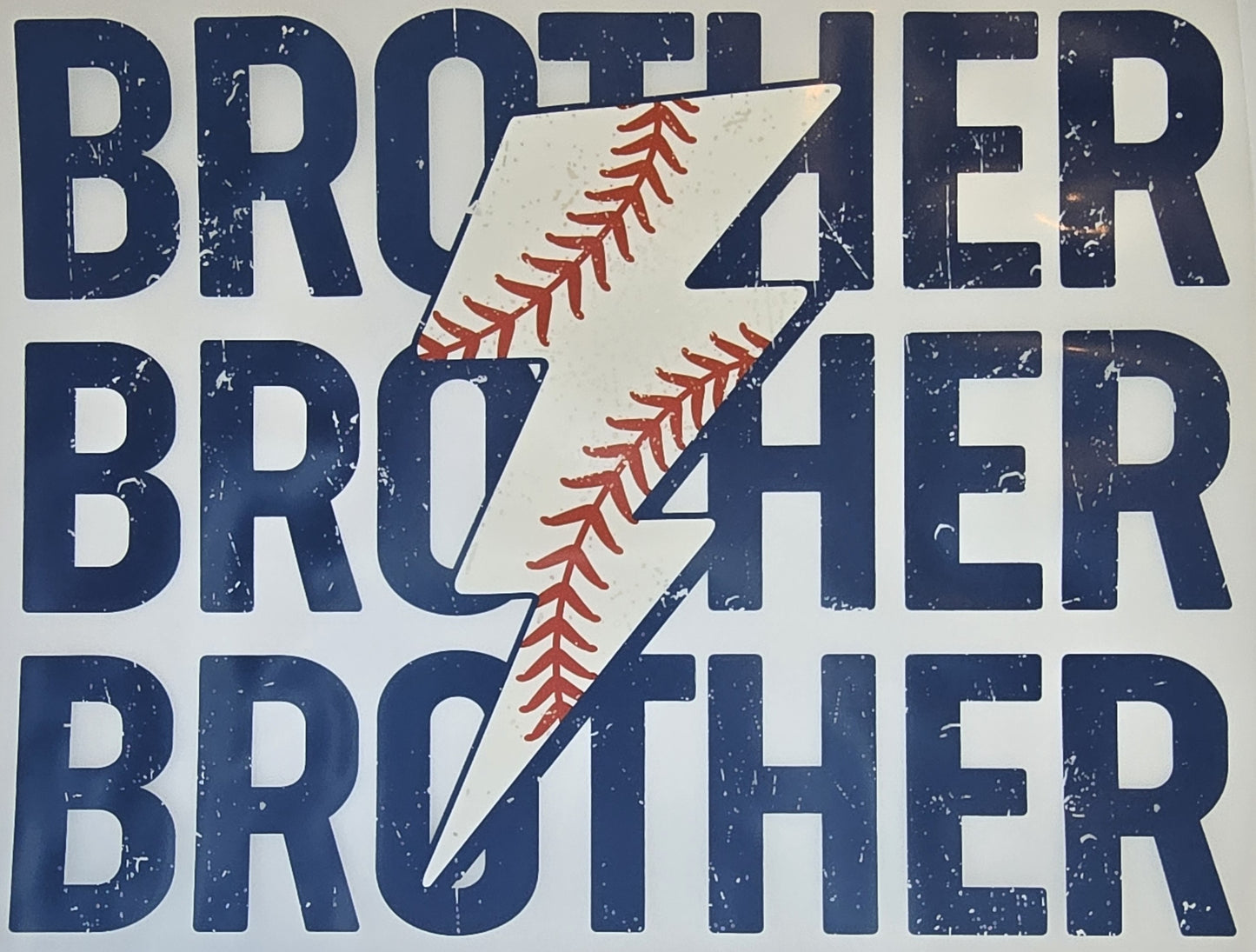 DTF Baseball "Brother" with bolt laces pattern