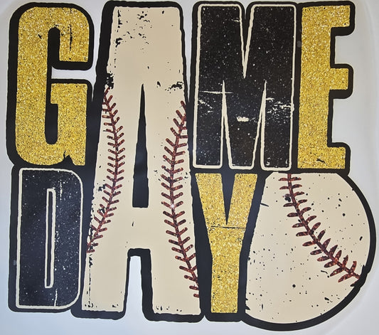 DTF Baseball "Game Day" Captial Letters baseball