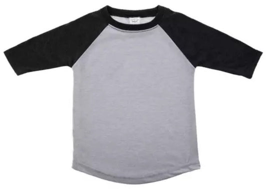 Creations of Grace Toddler Baseball T Tri-blend - Heather Grey \ Black