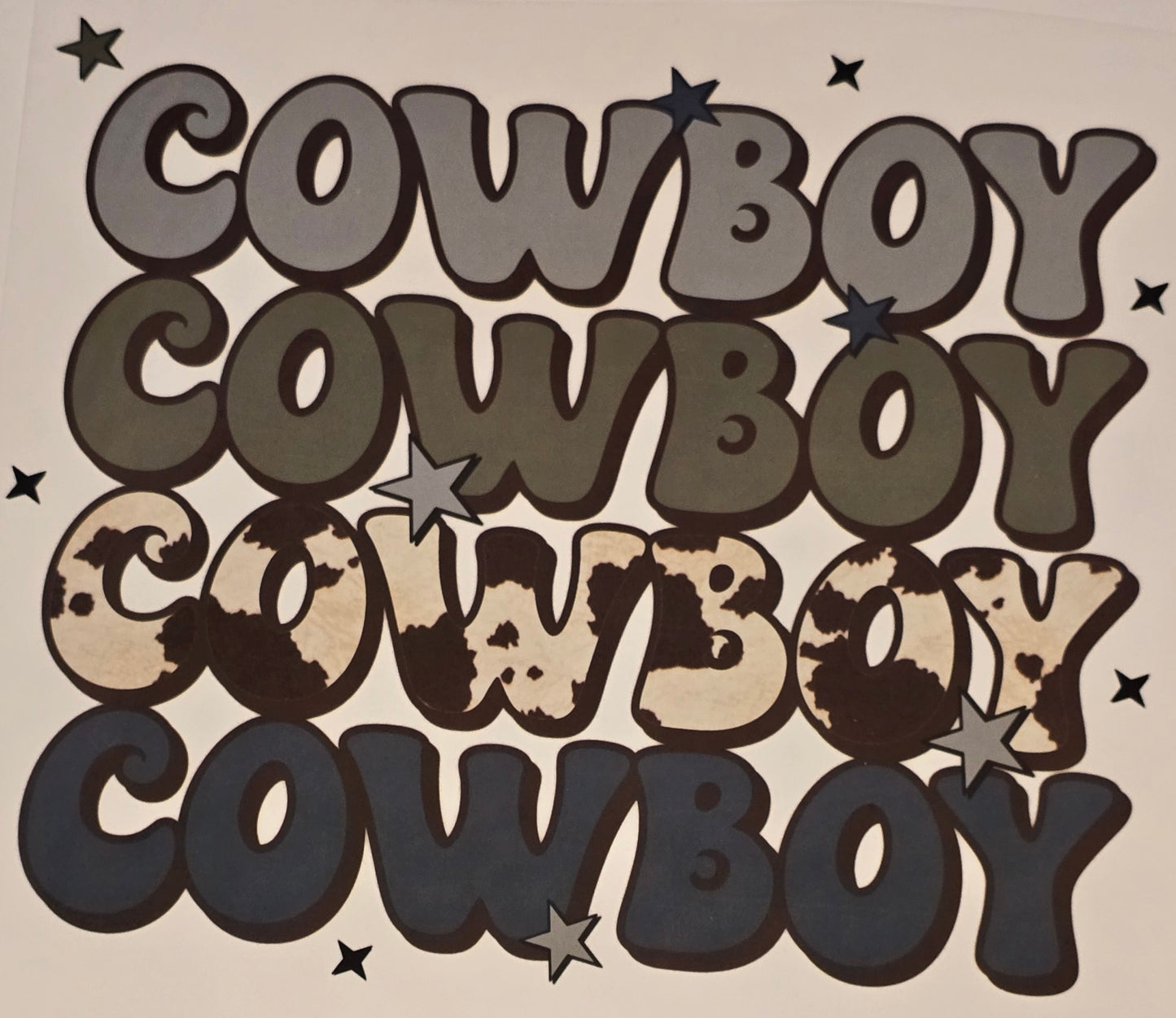 DTF Western "Cowboy" Cow print