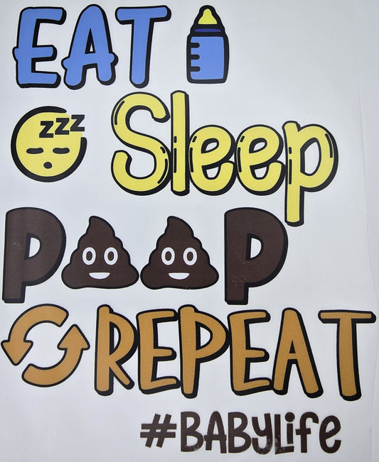 DTF Toddler "Eat Sleep Poop Repeat" Emoji Graphic