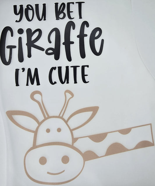 DTF Toddlers "You Bet Your Giraffe I'm Cute" Giraffe animal graphic