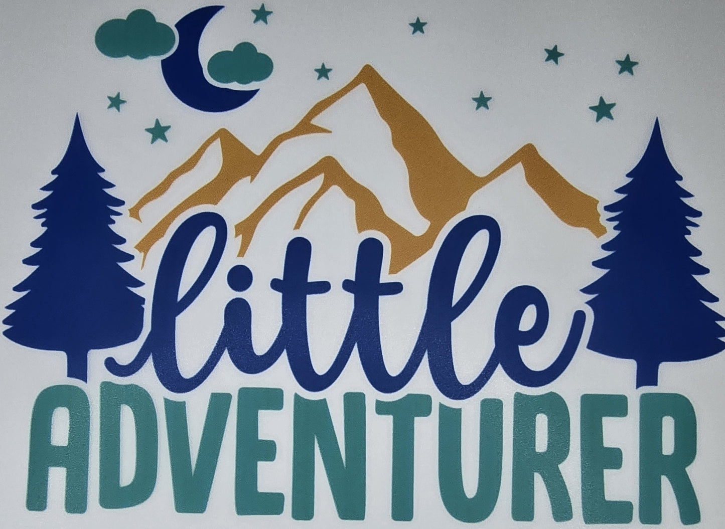 DTF Toddlers "Little Adventurer" Pinetree Mountain Background