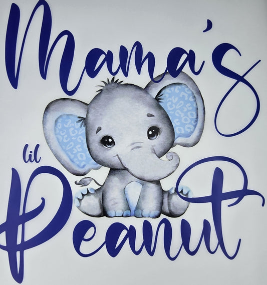 DTF Toddler "Mama's Peanut" Baby Blue Elephant