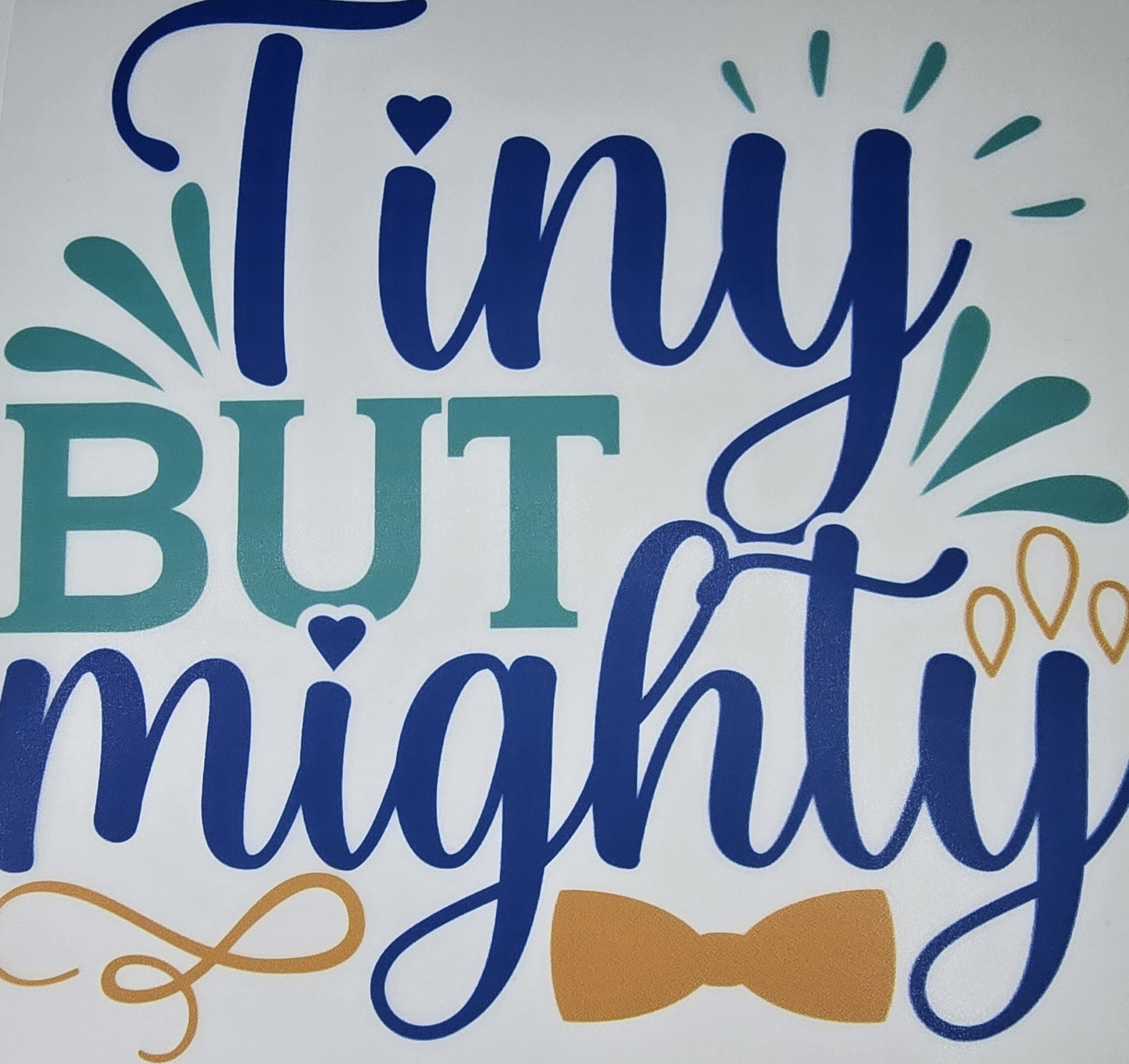 DTF Toddler "Tiny but Mighty" Gold bowtie