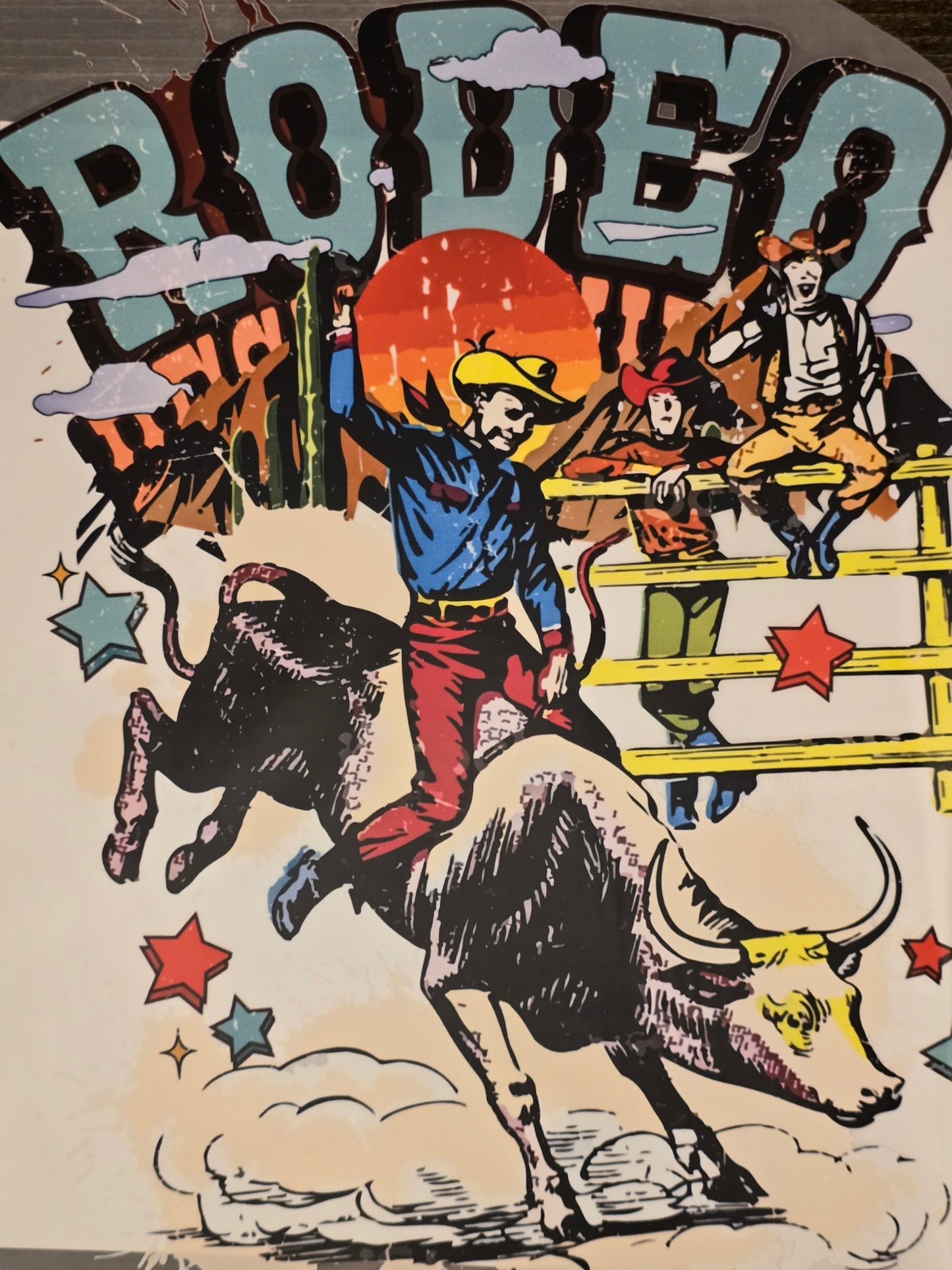 DTF Western "Rodeo" Rider on Bull