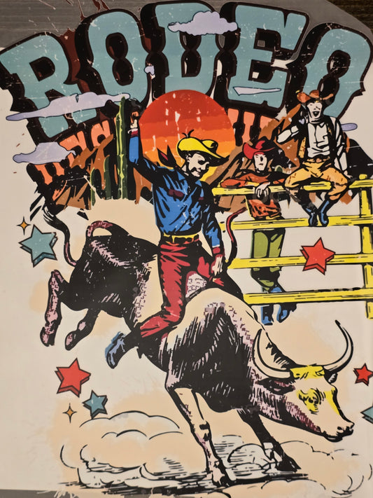 DTF Western "Rodeo" Rider on Bull