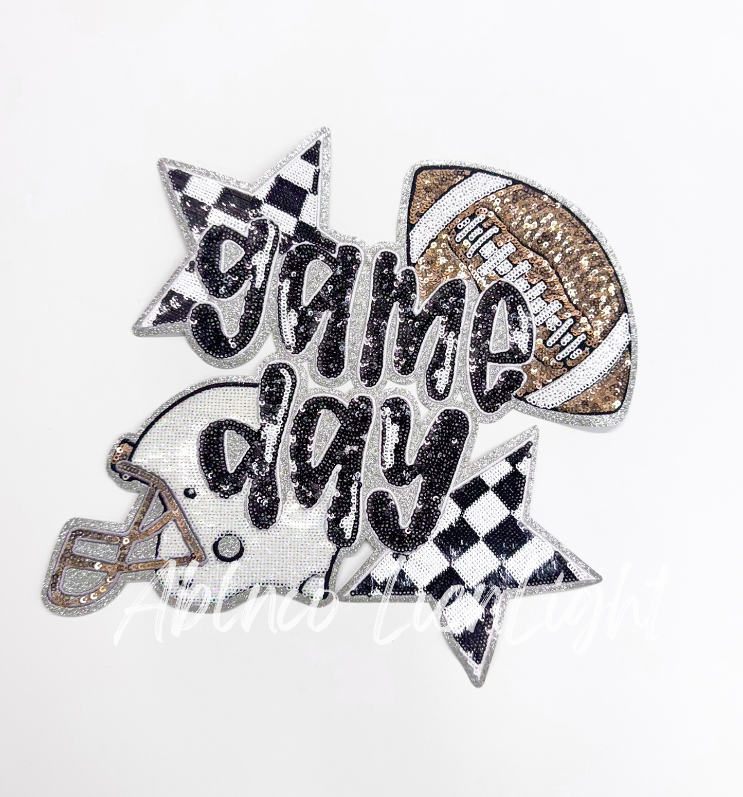 Football Game Day Sequins Big Patch Iron On - Large
