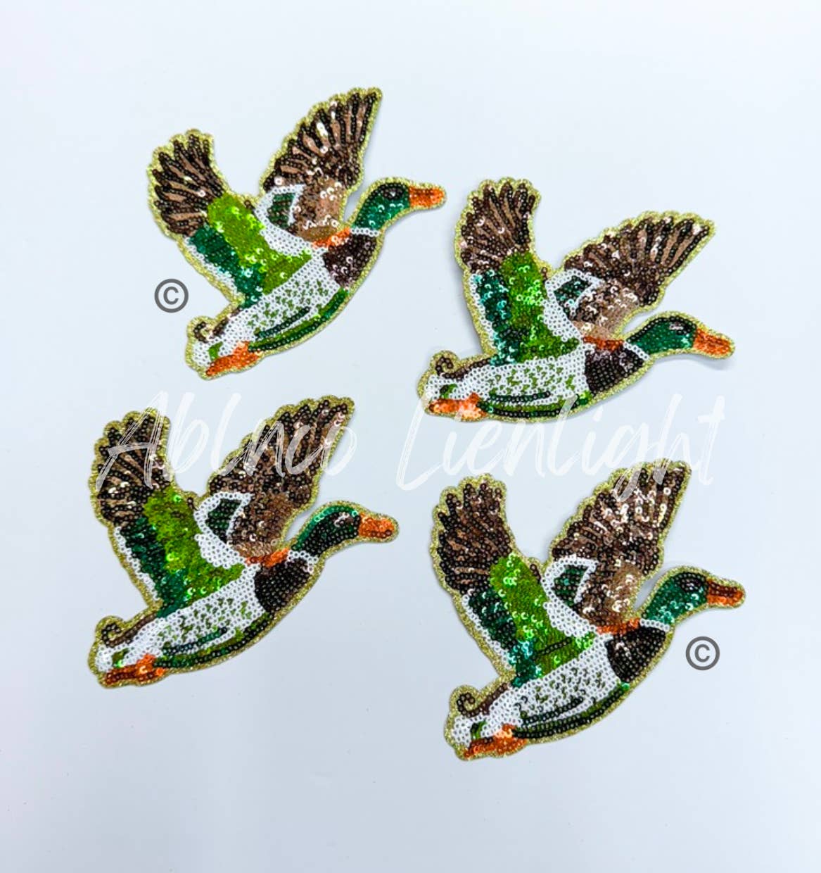 Mallard Duck Hunting Sequins Patch - Small
