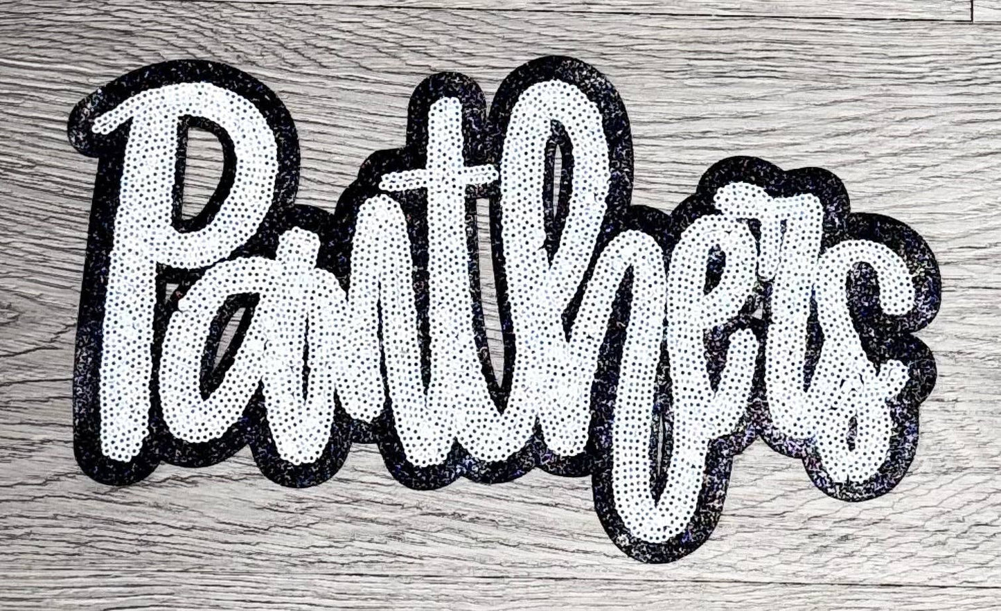 Panthers  Patch, Sequin Patch, Football Patch, Panthers Game Day Sequin Patch,  DIY, Iron on Patch, Black glitter backing